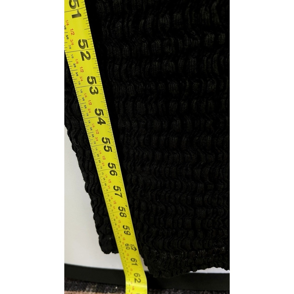 Free People Beach Eleni Bodycon Maxi Dress Size S Black Pucker Texture Side Slit - Picture 10 of 11